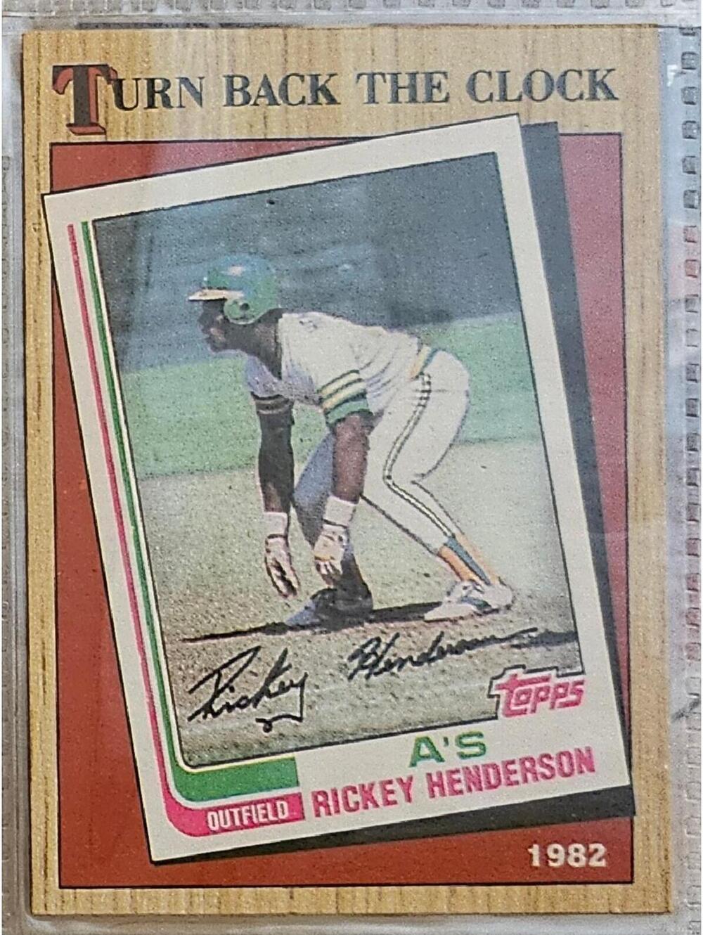 RICKEY HENDERSON (Oakland A's) 1987 TOPPS TURN BACK THE CLOCK CARD #311
